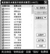 单击【是】按钮，打开【批量操作本报表的所有股票】对话框