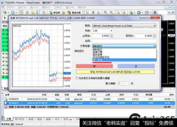 客户终端里对冲平仓