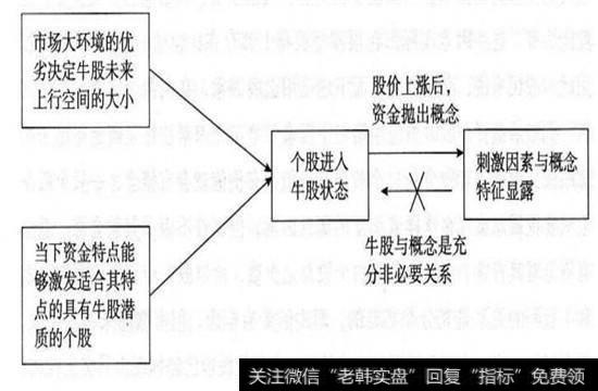 牛股三大特征与牛股的关系示意图