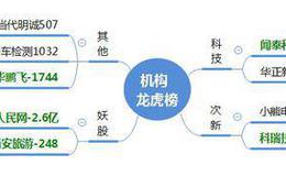 龙虎榜：机构加仓次新股、科技；九鼎新材“板”