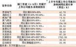 这些公司前三季度业绩已翻倍 看看都是哪些行业？