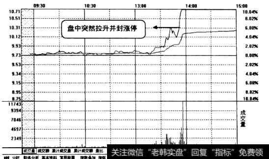 盘中突然封涨停分时图2